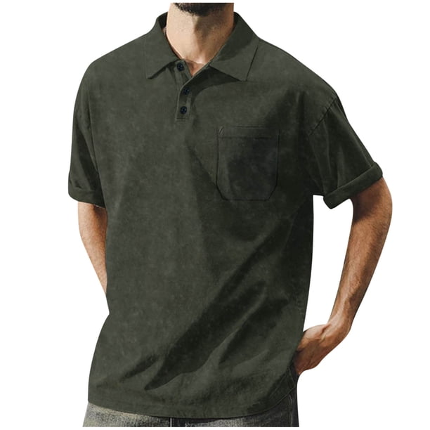Hombres Pantalones Cortos Color Sólido Casual Delgado Manga Corta Camiseta de Cuello Redondo, Poliéster Superior para Al Aire Libre, Diario Y Verano