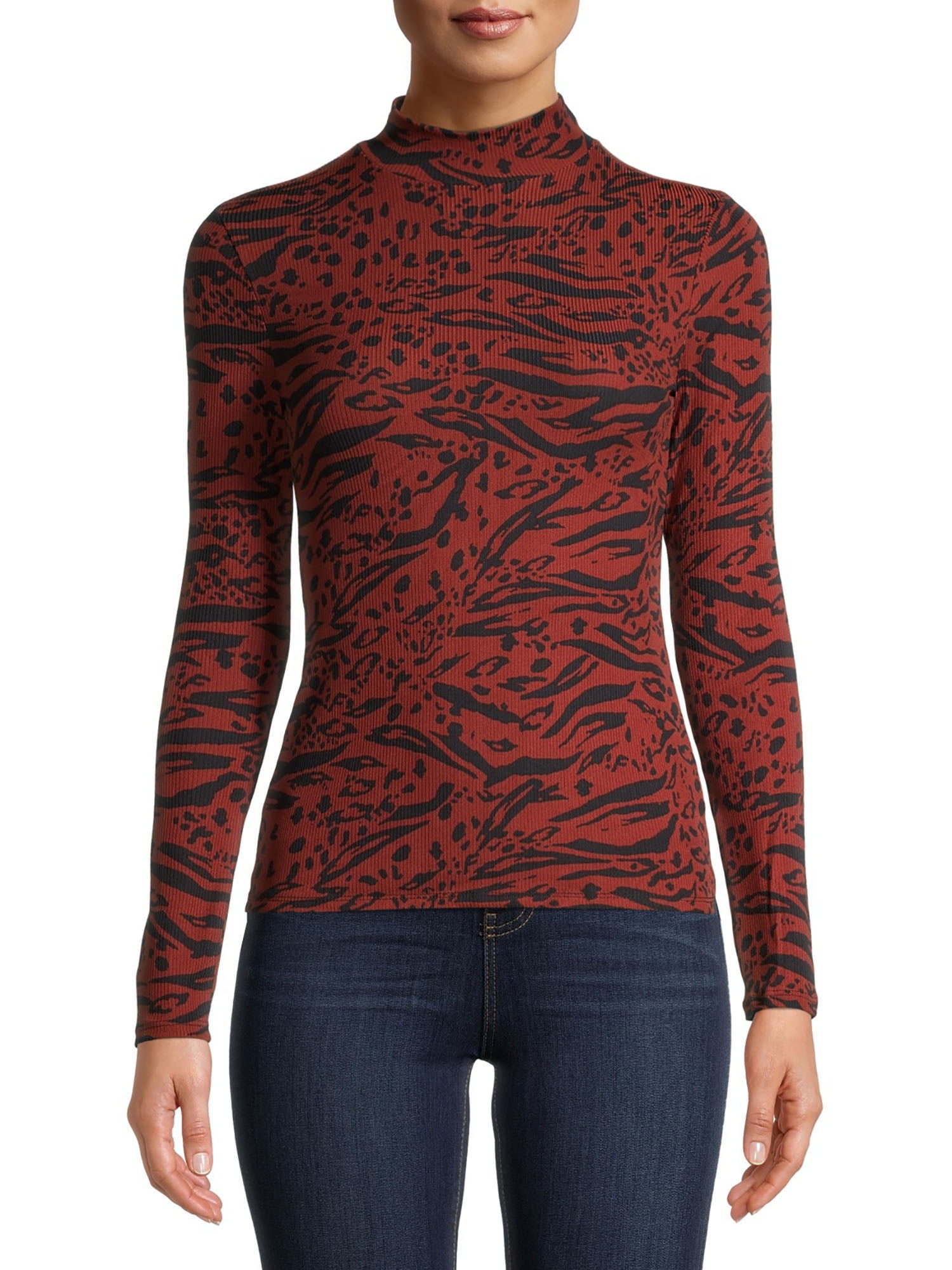 no boundaries mock neck tee