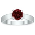 thumbnail image 1 of SZUL Women's Round 6MM Garnet Cathedral Solitaire Ring in 10K White Gold, 1 of 4