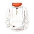 thumbnail image 5 of Boys Hoodies Youth Long Sleeve Athletic Sweatshirt Kids Quarter Zip Hooded Pullover Fall Winter Casual Warm Tops With Pocket, 5 of 6