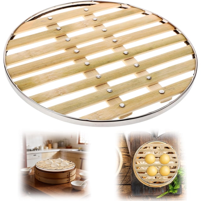 Ensemble d'Outils de Cuisson Inserts de Cuiseur Vapeur avec Bord en Acier Inoxydable 30Cm Ronds Réutilisables Antiadhésifs pour Cuisson de Raviolis Accessoires de Cuisson Outils de Pâtisserie Kit de Cuisson Fournitures de Cuisine