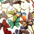 thumbnail image 4 of 100 Pieces DIY Mix Color Painted Retro Butterfly Button For Coat Pants Cap Decoration, 4 of 6