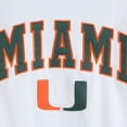 thumbnail image 4 of Men's Colosseum White Miami Hurricanes Arch & Logo Crew Neck Sweatshirt, 4 of 4