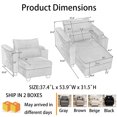 thumbnail image 2 of 37.4" Corduroy Convertible Sofa Chair with Storage, USB Ports & Lumbar Pillow, Sleeper Design,Gray, 2 of 9
