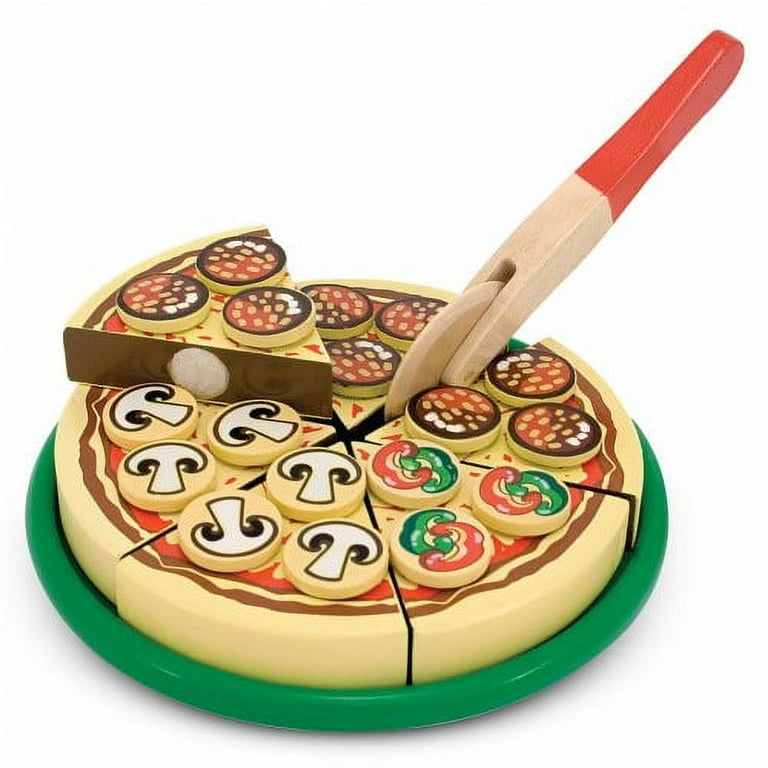 Melissa and Doug Wooden Pizza Party Pretend Play Toy for Fine