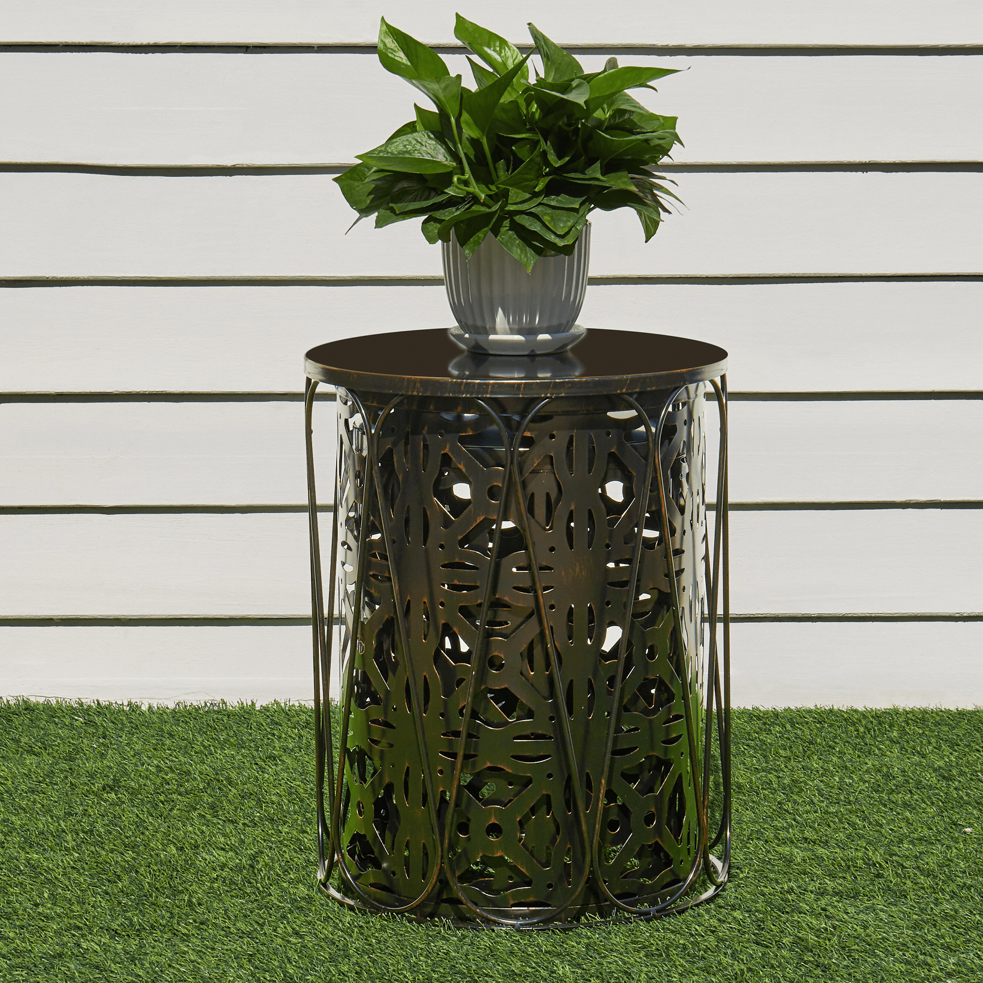 hampton bay metal garden stool