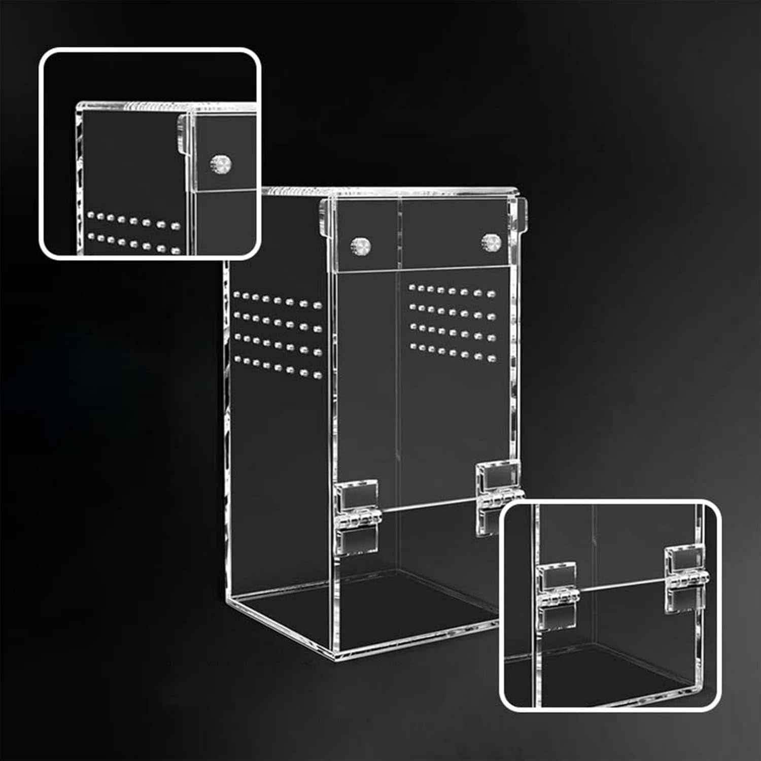 Acrylic Jumping Spider Enclosure, Magnetic Door Terrarium for Display and Observation