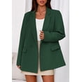 thumbnail image 2 of Blazer PRETTYGARDEN Verde Oscuro Cruzado Pequeño, 2 of 8