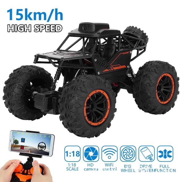 Coche de Juguete rc Para Niños, 1 Unidad de Juguete para Coche, Vehículo de Juguete Con Control Remoto Negro, Cámara Wifi, Vehículo RC para Niños y Niños para Adultos, Nielos.