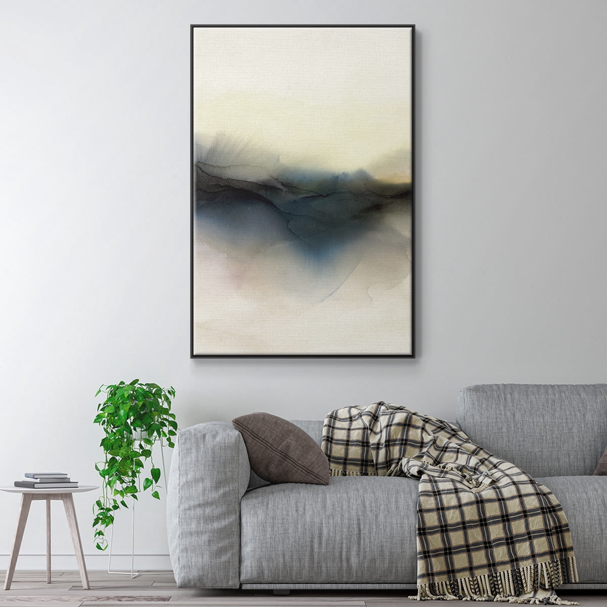 Continuum I Framed Premium Gallery Wrapped Canvas - Ready to Hang - 25 x 37 - Black Floating Frame