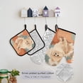 thumbnail image 5 of Cute Puppy with Pumpkins Leaves Autumn Thanksgiving Apron Set with Oven Mitts Pot Holders Set of 5 Kitchen Stuff Accessories, 5 of 6