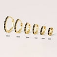 thumbnail image 2 of Multiple Sizes Black 3A CZ Hoop Earrings, 2 of 7