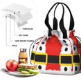 thumbnail image 4 of Red Christmas Santa Costume Pattern Drawstring Lunch Bag Women - Drawstring Lunch Bag Insulated for Work Office - Stain-Resistant Large Lunchbags for Women with Multi-Pockets, 4 of 6
