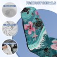 thumbnail image 4 of FOR U DESIGNS Turtle Hibiscus Sea Wave Print Automotive Seat Covers Multifunctional Car Towels, Yoga Mat Towel, Washable Universal Fit Seat Protector for Front Seats, 4 of 7