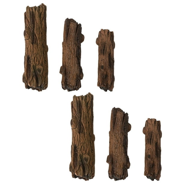 Adorno de tocón de árbol de simulación, miniatura para casa, jardín de hadas, decoración de plantas bonsái, 6 piezas de resina artificial decorativa