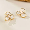 thumbnail image 4 of SKQIT Flower Earrings for Women 18k Gold Plated Summer Spring Boho Petal Statement Stud Earrings Jewelry Gifts, 4 of 7