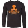 thumbnail image 3 of Inktastic Orange Octopus Long Sleeve Youth T-Shirt, 3 of 5