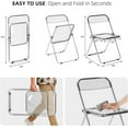 thumbnail image 3 of Acrylic Folding Chairs 8 Pack, Luxury Modern Clear Folding Chair with Metal Frame, Portable Comfortable Plastic Transparent Foldable Chairs for Parties Events Indoor Outdoor,Gray, 3 of 16