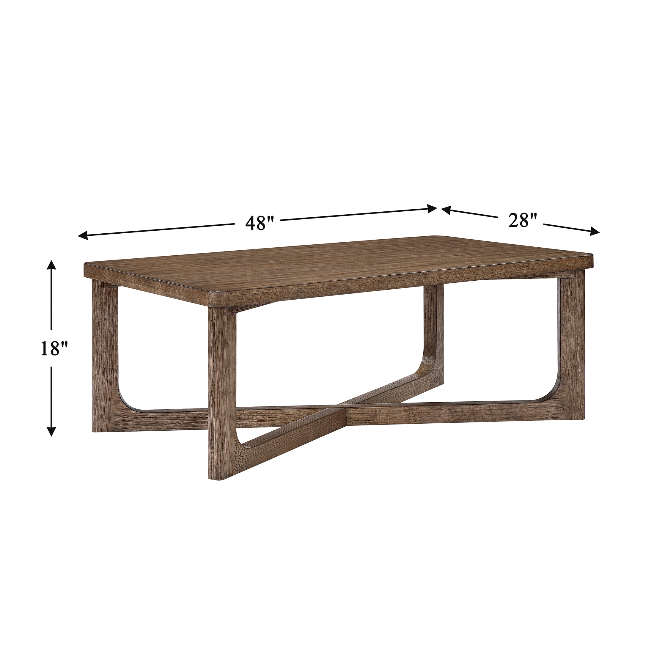 OakvillePark Elion Rectangle Wood Coffee Table, Light Brown