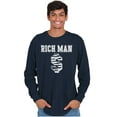 thumbnail image 5 of Cool Rich Man Dollar Sign Money Men's Long Sleeve Tee T Shirt Brisco Brands S, 5 of 6