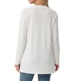 thumbnail image 5 of Women's Lightweight Cardigan Long Sleeve Sweater Open Front Casual Fall Cardigans with Pockets,White M, 5 of 7