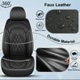 thumbnail image 3 of DIKSOAKR Seat Covers for Buick Envision 2016-2025 Front Set Faux Leather Seat Cover Waterproof Scratch Resistant Seat Protector Airbag Compatible (Black), 3 of 7