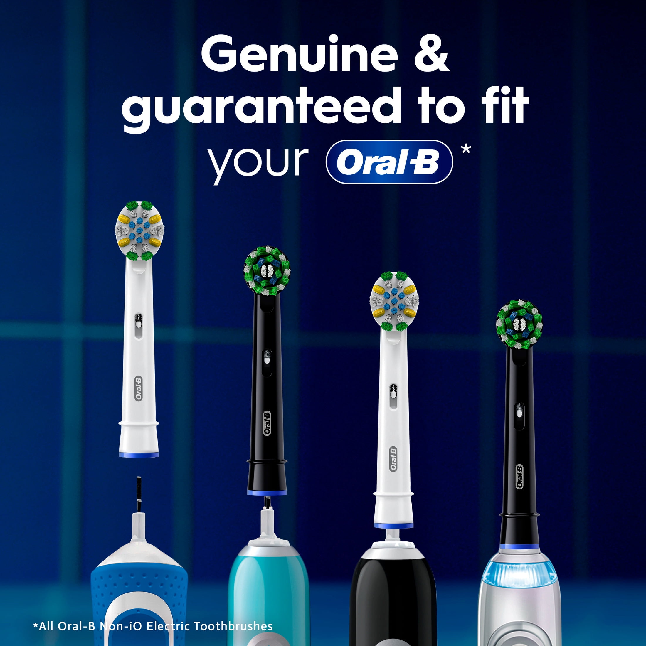 Oral-B Toothbrush Heads, Cross Action Replacement Brush Heads for an Oral-B Electric Toothbrush, Pack of 6, Black
