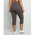 thumbnail image 4 of Hanes Just My Size Women's Stretch Jersey Capri Leggings, 19.5" (Plus ) Charcoal Heather 4X, 4 of 7