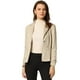 thumbnail image 1 of Chaqueta de gamuza sintética con cordón delantero abierto informal de manga larga para mujer Beige M, 1 of 5