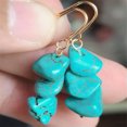 thumbnail image 2 of K-KED Elegant Natural 6-10mm Turquoise Irregular Gemstone Beads Earrings AAA, 2 of 6