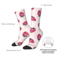 thumbnail image 4 of Haiem Hand Drawn Strawberry Pattern Crew Socks – Soft & Durable Moisture-wicking Socks, Stay-Up Fit for Business, Work, and Casual Wear Size 5-11, 4 of 6