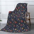thumbnail image 3 of XMXT Throw Blanket, Christmas Bells Candy Print Flannel Blanket for Bed Sofa, 50 x 70 inches, 3 of 9