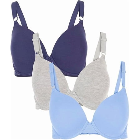 Fruit of the Loom Women's Cotton T-Shirt Bra, 3-Pack, FT797PK, Sizes 34B-42DD