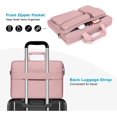 thumbnail image 2 of Mosiso 15 16 inch Laptop Shoulder Bag with 2 Raised&Handle&Belt, Messenger Bag for MacBook&Notebook, Computer Bag for Travel/Business/School/Men/Women Briefcase Case, Pink, 2 of 6