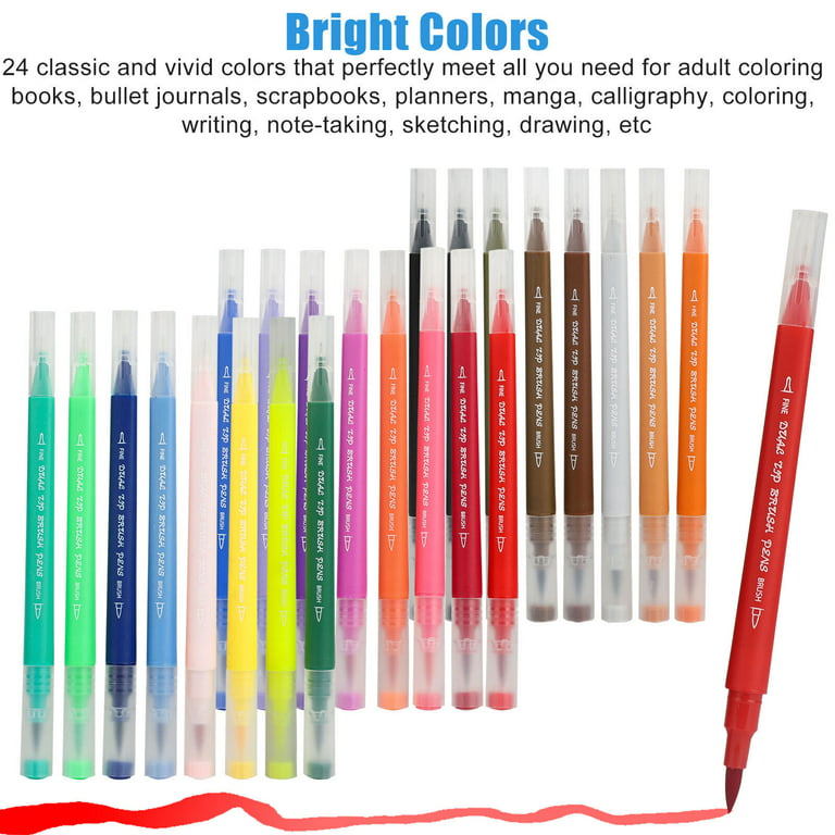 24 Colors Alcohol Markers Set,Dual Tip Kids Adult Coloring Painting  Supplies,Art Kit for Kids ,Back to School Supplies