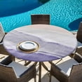 thumbnail image 6 of Purple Coastal Wave Round Tablecloth, Fitted Table Cover with Elastic for 45"-54" Round Tables, Summer Modern Ocean Beach Table Cloth Outdoor Indoor Dinning Party Waterproof Tablecloths, 6 of 7