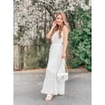 thumbnail image 4 of Vestido PRETTYGARDEN de Verano Maxi con Tirantes Espagueti Blanco 2XL, 4 of 5