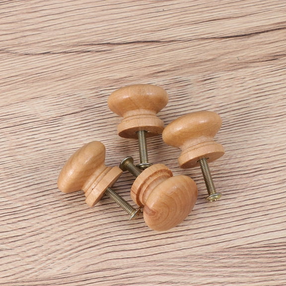 PBPBOX 20Pcs Wooden Dresser Knobs for Wardrobe and Cabinet in Light Brown