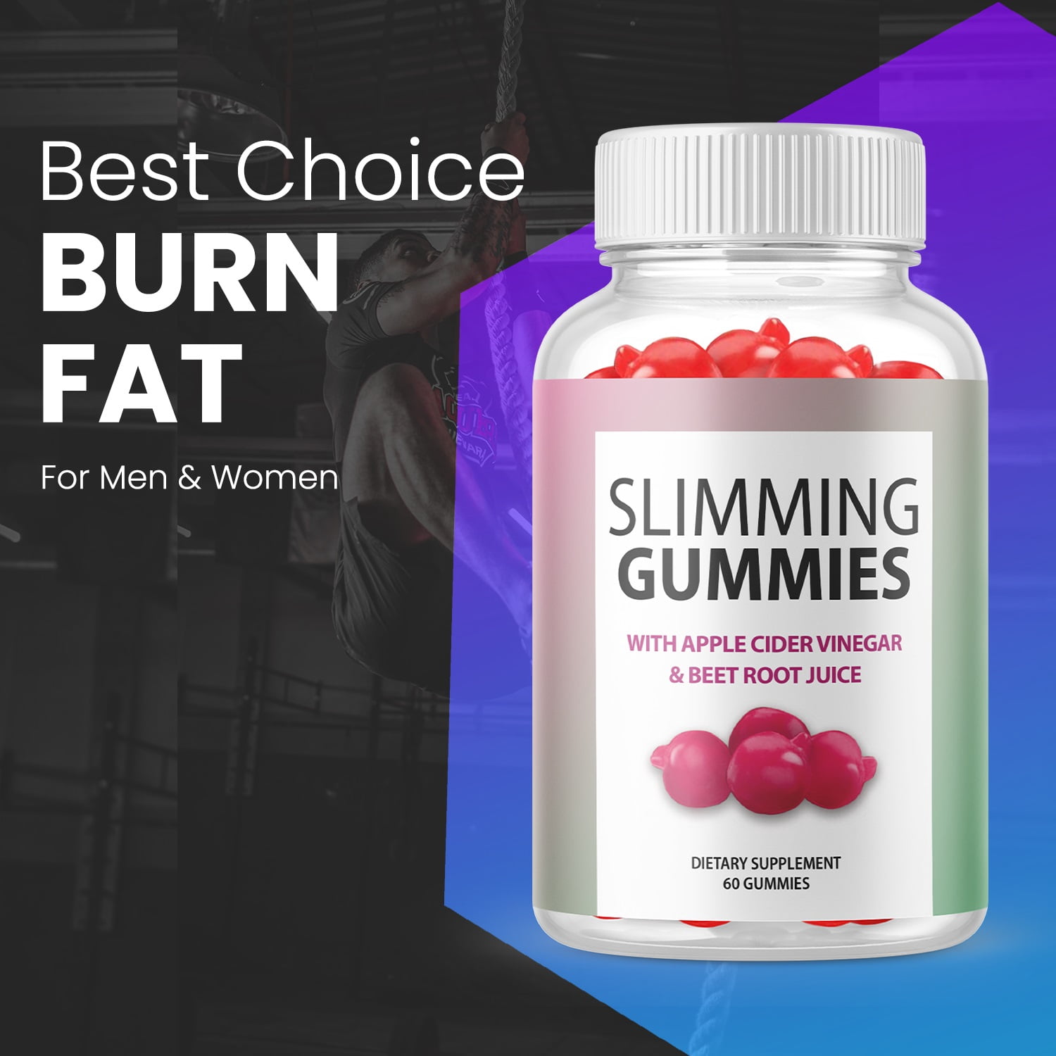 (5 Pack) Slimming Gummies with ACV - Supplement for Weight Loss - Energy & Focus Boosting Dietary Supplements for Weight Management & Metabolism - Fat Burn - 300 Gummies