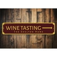 thumbnail image 1 of Wine Tasting Arrow Novelty Sign, Metal Wall Decor - 4x18 inches, 1 of 4