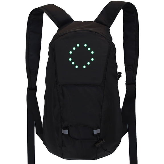 Remote Control LED Light-up Backpack Light-up Bag Turn Signal Backpack Safety Cycling,Yellow gray