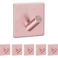 thumbnail image 1 of Gancho De Pared Adhesivo, 6 Piezas Gancho De Pared 3M Gancho para Toallas para Baños Cocinas Gancho Adhesivo Impermeable Sin Perforación Aleación De Aluminio,Rosado, 1 of 5
