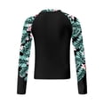 thumbnail image 2 of dPois Kids Girls UPF 50+ Long Sleeve Swim Shirt Sun Protection Rash Guard Beach Tops Swimming Black 8, 2 of 6