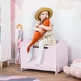 thumbnail image 2 of Qaba Kids Wooden Toy Storage Box Organizer Chest with Magnetic Hinge, Pink, 2 of 10