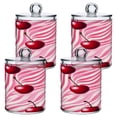 thumbnail image 7 of Ryvnso 2 Pack Qtip Holder Organizer Cherry on Wave Bathroom Cotton Swabs Cans Storage Canister, 7 of 7