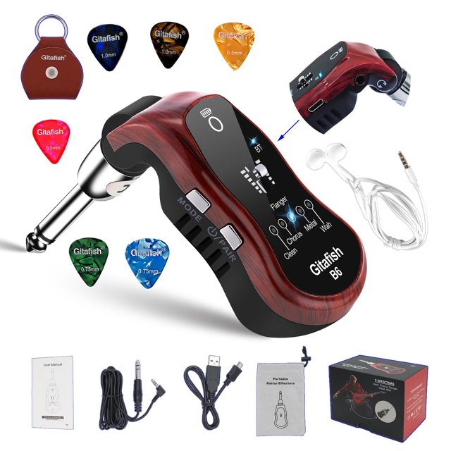 Miniamplificador Bluetooth Gitafish para guitarra eléctrica y bajo