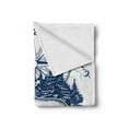 thumbnail image 2 of Adventure Soft Flannel Fleece Throw Blanket, Reindeer and Compass Travel Wilderness Forest Outdoors, Cozy Plush for Indoor and Outdoor Use, 50" x 60", Dark Blue White, by Ambesonne, 2 of 6