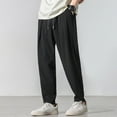 thumbnail image 2 of XINPING Summer Pants for Men Cotton Loose Modern Casual Pants Stretch Waist Travel Performance Jogging Trousers Pant, 2 of 7
