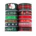 thumbnail image 1 of 12 Cintas de Navidad de 5 Yardas Cada Cinta de GrogréN de Navidad, Cinta de Navidad para Envolver Regalos, Manualidades DIY, 1 of 10
