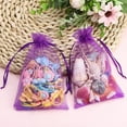 thumbnail image 5 of 100PCS Purple Sheer Organza Bags 4x6,Casewin Small Jewelry Mesh Bags Drawstring, Mesh Party Wedding Favor Bags for Gift, Candy, Bracelet, Earrings Packaging, Mini Empty Sachet Bags, 5 of 8